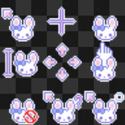 blue purple bunny animated mouse cursor
