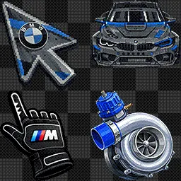 BMW M4 Racing Car & BMW M Series Sport Logo & Racing Glove mouse cursor