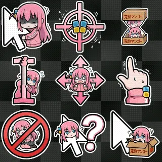 Bocchi The Rock! - Hitori Gotoh Custom Cursor | 孤独摇滚 后藤一里 自订滑鼠游标
