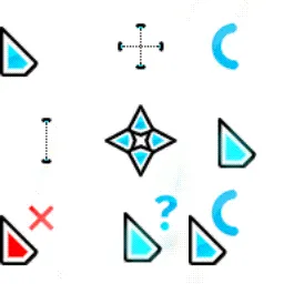 Diamons Glass Blue animated mouse cursor