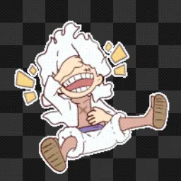 gear 5 luffy laughing animated mouse cursor