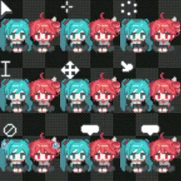 Hatsune Miku & Kasane teto (Vocaloid & Synthesizer V) animated mouse cursor