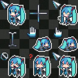 Miku Hatsune Set animated mouse cursor