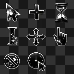 Noir anime white black mouse cursor