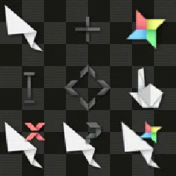 Origami animated mouse cursor