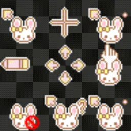 pink and yellow bunny animated mouse cursor