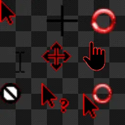red and black animated mouse cursor
