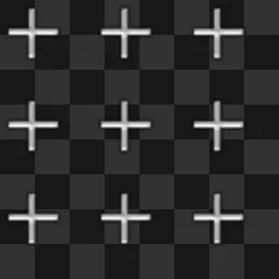 Simple white cross with black outline mouse cursor