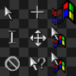The Windows 98 Plus! Mouse theme animated mouse cursor