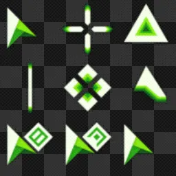 Triangular Lime (Green + White) animated mouse cursor